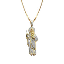 Load image into Gallery viewer, Solid Yellow Gold Diamond St. Jude Pendant - ST. Jude Religious Pendant - Diamond Saint Jude Religious Necklace
