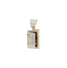 Load image into Gallery viewer, Solid Yellow Gold Diamond Vault safe Pendant - Diamond Vault Safe Necklace
