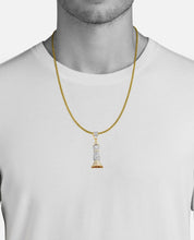 Load image into Gallery viewer, Solid Yellow Gold Diamond Chess Piece Pendant - Yellow Gold Men&#39;s Round Diamond King Chess Piece Charm Pendant
