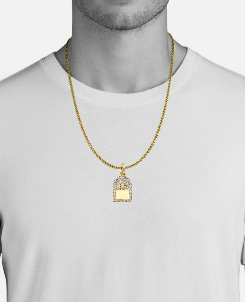 Gold Plated Alloy Cubic Zirconia Takeoff & Rip Pendant Cuban Rope Chain  Necklace | eBay