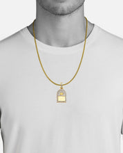 Load image into Gallery viewer, Solid Yellow Gold Diamond Tombstone Pendant - Real Diamond RIP Necklace
