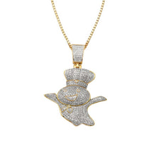 Load image into Gallery viewer, Solid Yellow Gold Diamond Dough Boy Pendant - Real Diamond Dough Boy Necklace
