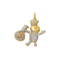 Load image into Gallery viewer, Solid Yellow Gold Yellow and White Diamond Dough Boy Pendant with Money Bag - Solid Yellow Gold Yellow and White Diamond Dough Boy Necklace
