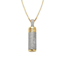 Load image into Gallery viewer, Solid Yellow Gold Diamond Empty Cylinder Pendant with Removable Pendant - Diamond Removable Cylinder Necklace
