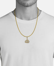 Load image into Gallery viewer, Solid Yellow Gold Diamond Two Tone Allah Pendant - Real Diamond Allah Necklace
