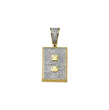 Load image into Gallery viewer, Solid Yellow Gold Diamond Wall Plug Outlet Pendant - High Quality Unique Diamond Wall Plug Outlet Necklace
