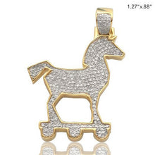 Load image into Gallery viewer, Solid Yellow Gold Diamond Trojan Horse Pendant
