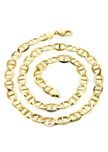 Load image into Gallery viewer, Mariner Concave Anchor Link Chain - 14K Solid Yellow Gold Necklace - Mariner Concave Link Chain - Mariner Concave All Sizes Chain
