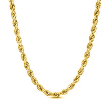 Load image into Gallery viewer, Solid 14K Yellow Gold Rope Chain - 14K Real Italian Gold Rope Necklace - Unisex Men Women Gold Chain
