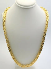 Load image into Gallery viewer, Byzantine 14K Solid Yellow Gold Chain, Real Italian Bold Necklace, 12mm 13mm 14mm 15mm Men Women Jewelry, 16&quot; 18&quot; 20&quot; 22&quot; 24&quot; Inches Set
